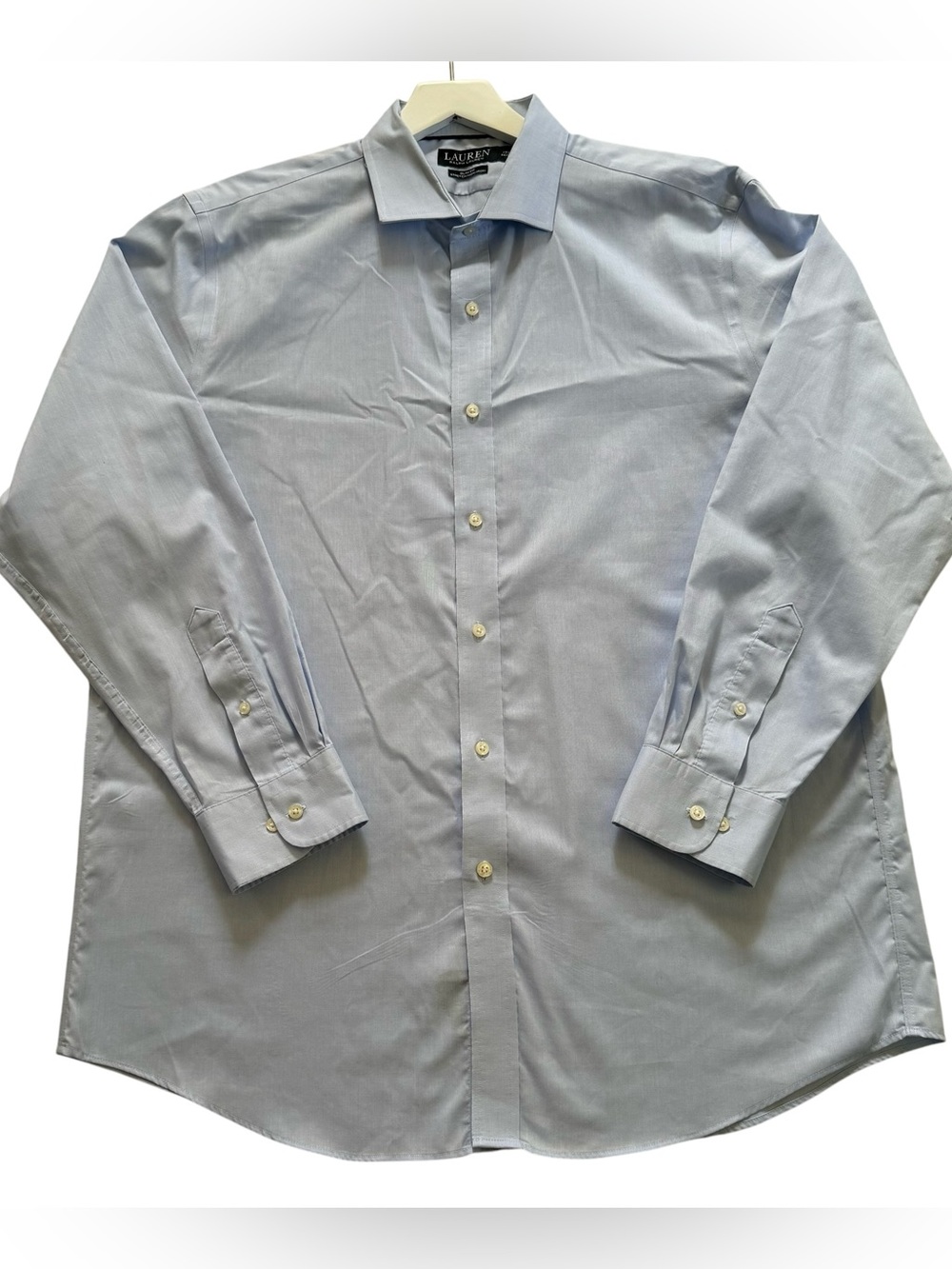 LAUREN Ralph Lauren BLACK LABEL Slim Fit Men’s Size 17.5 Light Blue Dress Shirt